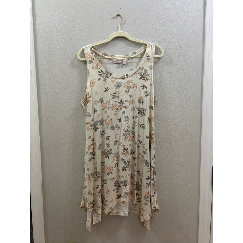 Logo Layers Floral Scoop Neck Tunic size medium - Picture 2 of 6